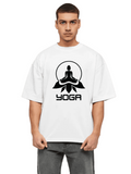 Derada Oversized Pure Cotton Unisex White T Shirt - Yoga Day 2