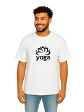 Derada Oversized Pure Cotton Unisex White T Shirt - Yoga Day 7