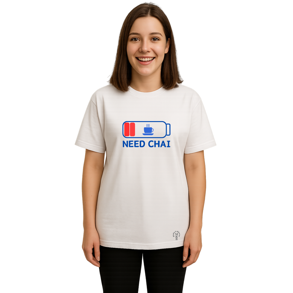 Derada Oversized Pure Cotton Girls White T Shirt - Need Chai